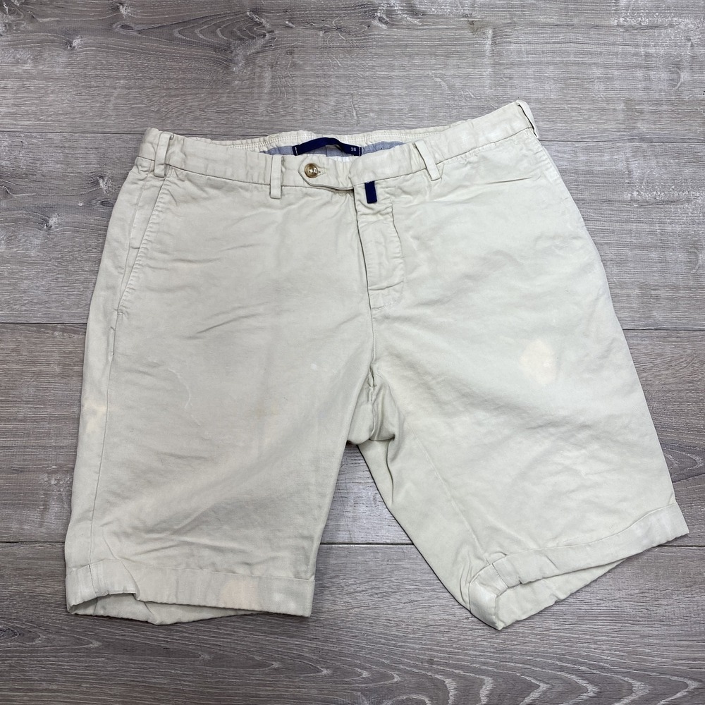 Incotex‎ Shorts Mens 36 Beige Linen Cotton Chino Casual 11 Inseam Summer